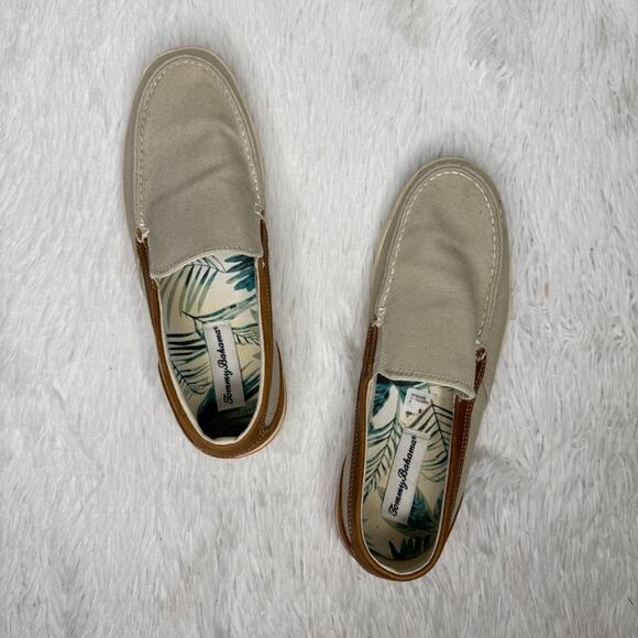 TOMMY BAHAMA / tan canvas Calderon Venetian slip on shoes / 9 main image 6